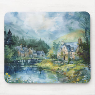 A Peaceful Scottish Village Mouse Mat