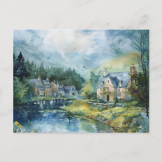 A Peaceful Scottish Village Postcard (Front)