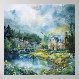 A Peaceful Scottish Village Poster