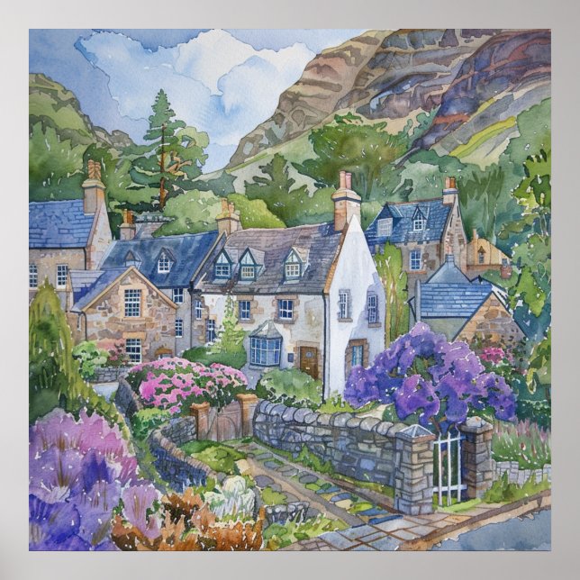 A Peaceful Scottish Village Poster (Front)