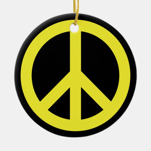 A Peaceful Theme - Peace Sign Ceramic Tree Decoration (Front)