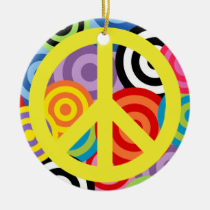 A Peaceful Theme - Peace Sign Ceramic Tree Decoration