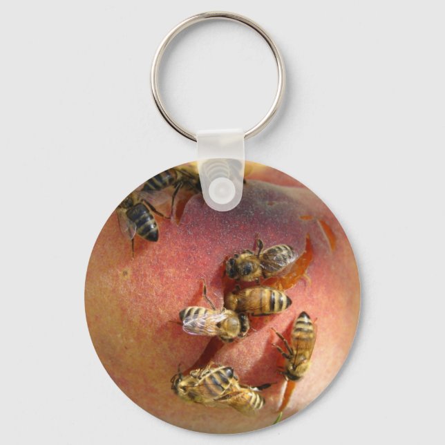A Peach For The Bees Key Ring (Front)