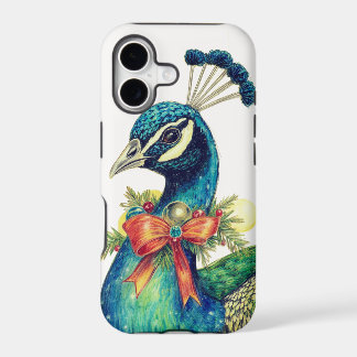 A Peacock Dressed For a Merry Christmas On iPhone