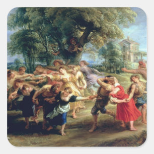 A Peasant Dance, 1636-40 Square Sticker