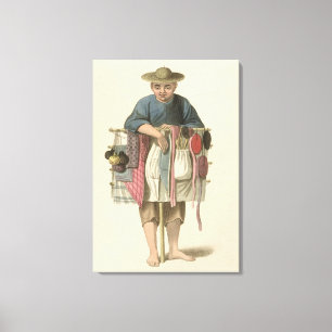 A Pedlar, plate 17 from 'The Costume of China', en Canvas Print