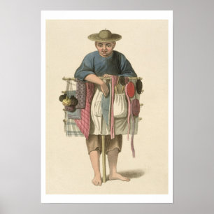 A Pedlar, plate 17 from 'The Costume of China', en Poster