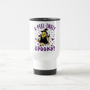 A-peel-ingly Spooky Halloween Banana Design Travel Mug