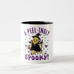 A-peel-ingly Spooky Halloween Banana Design Two-Tone Coffee Mug