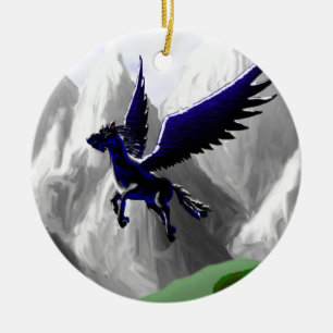A Pegasus Flying Ceramic Tree Decoration