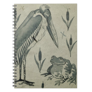 A Pelican and Frog in Conversation (w/c on paper) Notebook