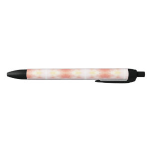 A pen with a pastel-coloured, cloudy design