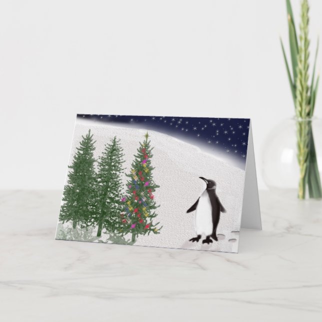 A penguin's Christmas Holiday Card (Front)