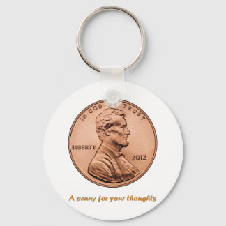 A penny for your thoughts key ring