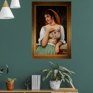 A Pensive Beauty by Eugen von Blaas Poster