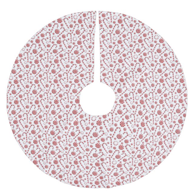 A Peppermint Spice Series Design 12 Brushed Polyester Tree Skirt (Front)