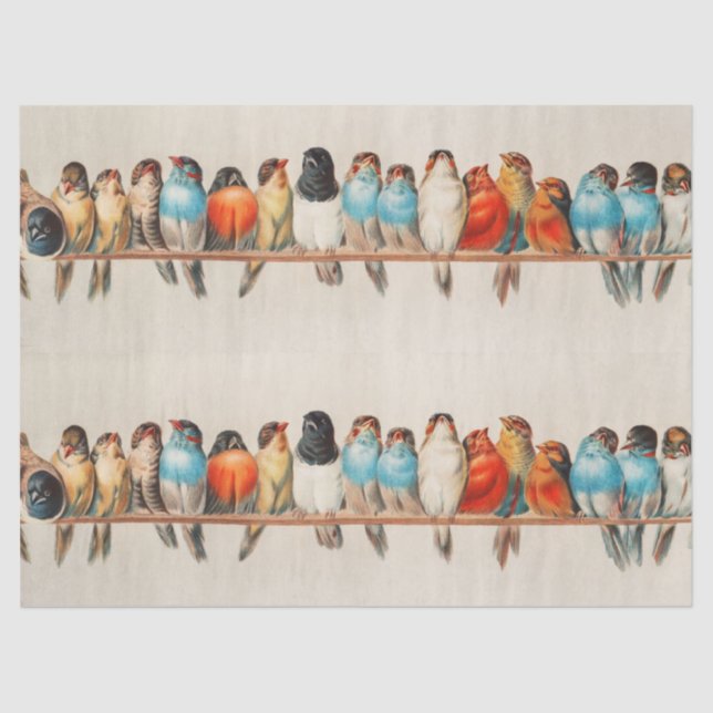 A Perch of Birds, 1880 by Hector Giacomelli Tissue Paper (Front)
