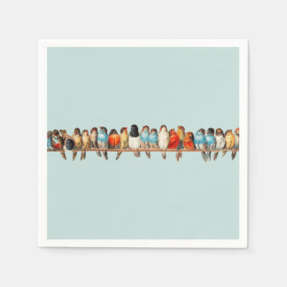 A Perch of Birds by Hector Giacomelli Napkin