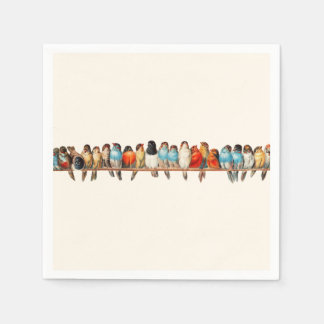 A Perch of Birds by Hector Giacomelli Napkin