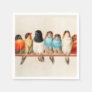 A Perch of Birds by Hector Giacomelli Napkin