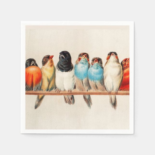 A Perch of Birds by Hector Giacomelli  Napkin (Front)
