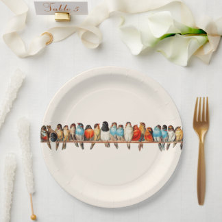 A Perch of Birds by Hector Giacomelli Paper Plate