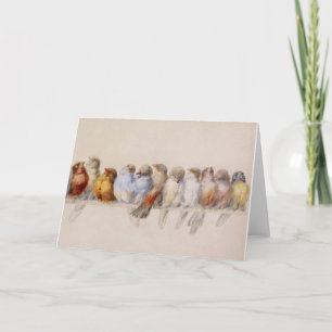 A Perch of Birds Hector Giacomelli 1880 Card