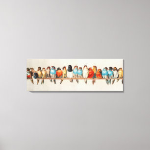 A Perch of Birds vintage illustration wall art