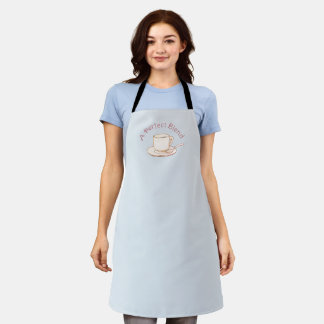 A Perfect Blend Elegant Aesthetic Cafe Coffee Cup Apron