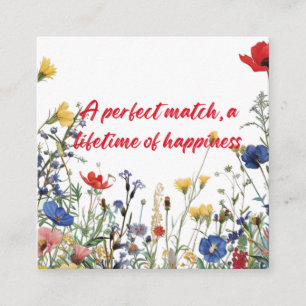 A perfect match, a lifetime of happiness enclosure card