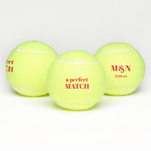 A Perfect Match! Monogrammed Wedding Tennis Balls