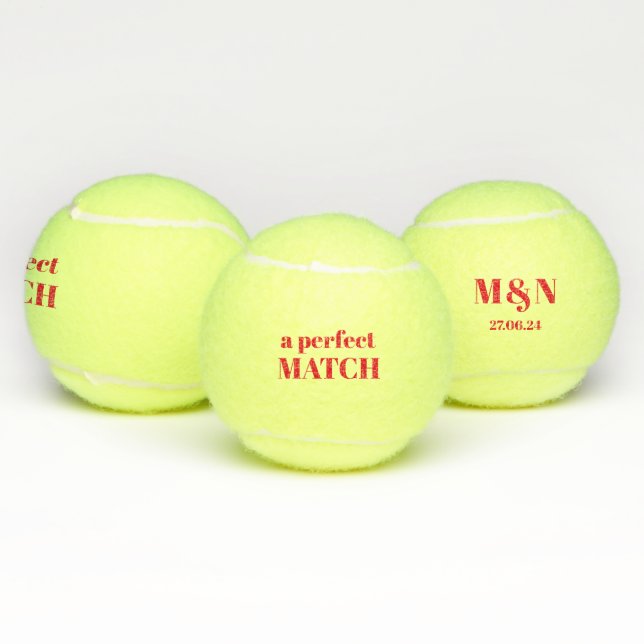 A Perfect Match! Monogrammed Wedding Tennis Balls (Multi)