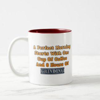 "A Perfect Morning Starts With Coffee And Poker" Two-Tone Coffee Mug