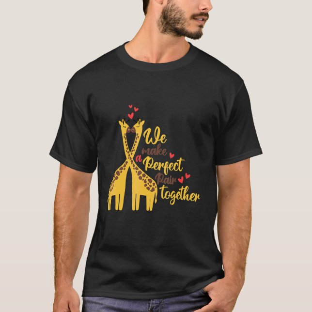 A perfect pair and cute giraffe animal   nature T-Shirt (Front)