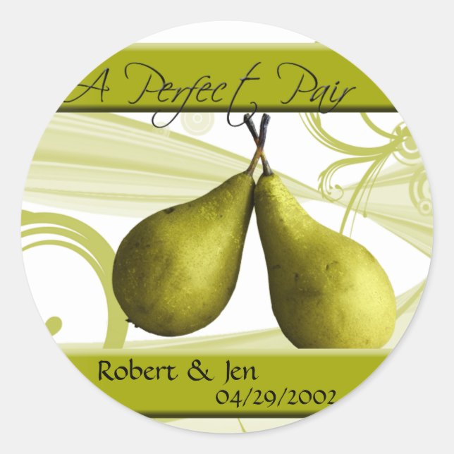 A Perfect Pair Bride and Groom Sticker (Front)