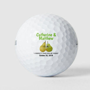 A Perfect Pair Cartoon Pear Anniversary Favour Golf Balls