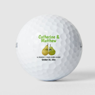 A Perfect Pair Cartoon Pear Wedding Favour Golf Balls