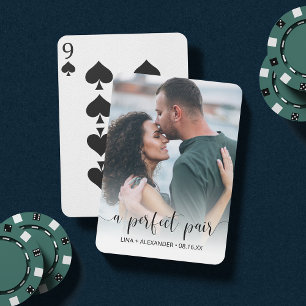 A Perfect Pair   Engagement Photo or Wedding Favou Playing Cards