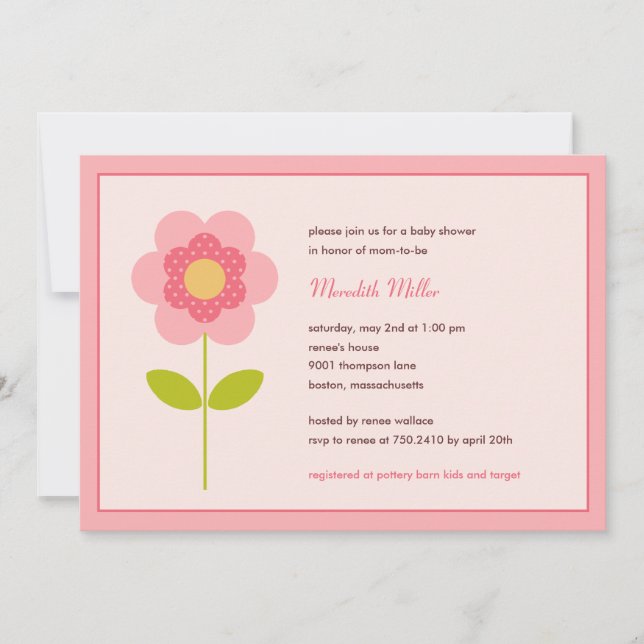 A Perfect Stem Baby Shower Invitation (Front)