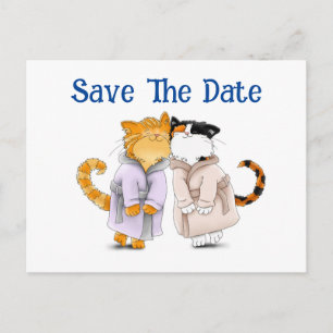 A Personalise Save The Date Cool Cats Postcard