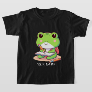 A personalised back to school cute frog design T-Shirt