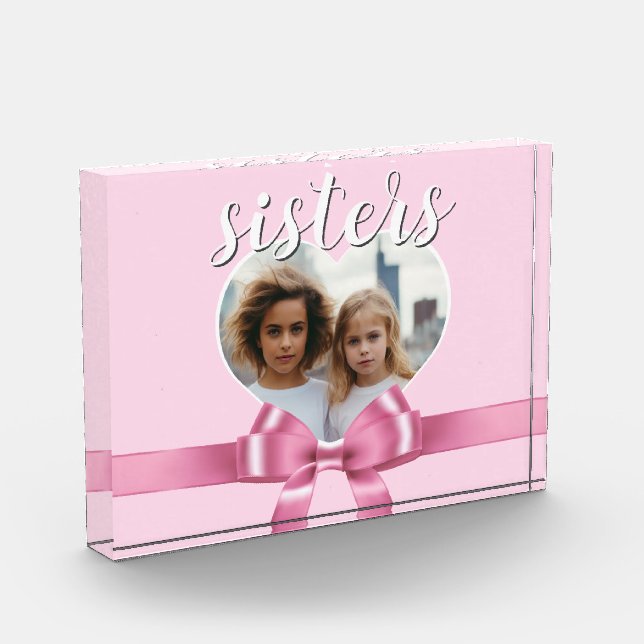 A personalized heart template - sisters photo block (Left)