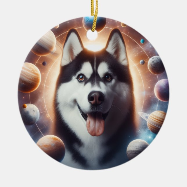 A PET in space Ceramic Tree Decoration (Front)