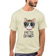 A pets Cat illustration t-shirt 