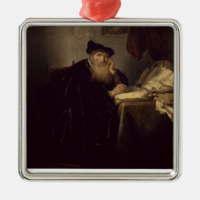A Philosopher, 1635 (oil on panel) Metal Tree Decoration (Front)