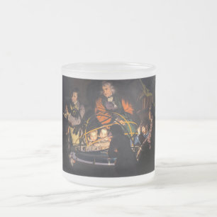 A Philosopher Lecturing on the Orrery Solar System Frosted Glass Coffee Mug