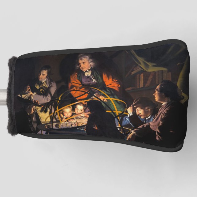 A Philosopher Lecturing on the Orrery Solar System Golf Head Cover (Front)