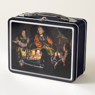 A Philosopher Lecturing on the Orrery Solar System Metal Lunch Box