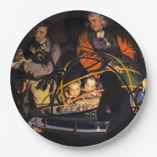A Philosopher Lecturing on the Orrery Solar System Paper Plate