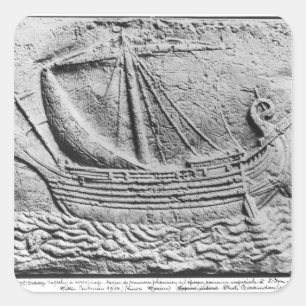 A Phoenician trade ship at Sidon Square Sticker